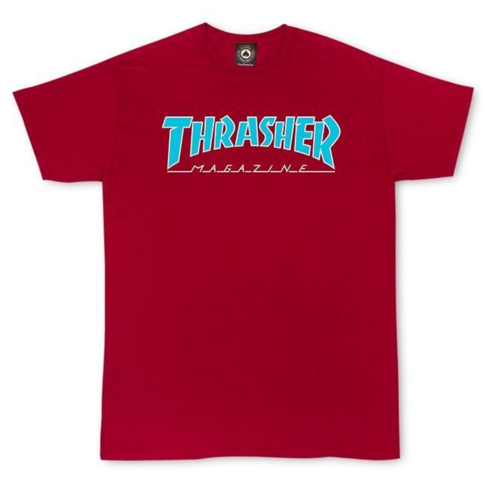 thrasher mag outlined red t shirt